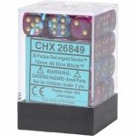 D�s  Chessex - Set de 36 D�s - � 6 Faces Couleur - Gemini - Violet -Turquoise/Or