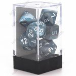Ds Jeu de Rle Chessex - Set de 7 ds - Assortiments Jeux de Rles - Lustrous - Slate/Blanc