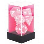Ds Jeu de Rle Chessex - Set de 7 ds - Assortiments Jeux de Rles - Frosted - Rose / Blanc