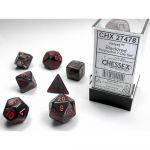 Ds Jeu de Rle Chessex - Set de 7 ds - Assortiments Jeux de Rles - Velvet - Noir / Rouge