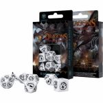 Ds Jeu de Rle Set de Ds Dragons - Blanc & Noir