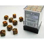 Ds  Chessex - Set de 36 Ds -  6 Faces Couleur - Glitter - Or/Argent