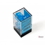 Boite de Chessex - Set de 7 dés - Assortiments Jeux de Rôles - Frosted - Caribbean Blue/White - CHX27416