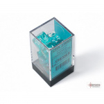 Boite de Chessex - Set de 7 dés - Assortiments Jeux de Rôles - Translucent - Teal/White - CHX23085