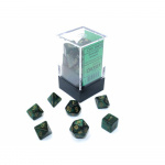 Boite de Chessex - Set de 7 dés minis - Assortiments Jeux de Rôles - Scarab - Jade/Gold - CHX20415