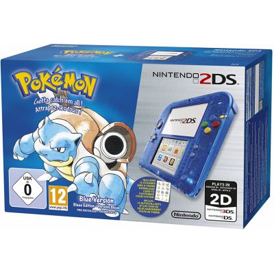 Console Pokmon Nintendo 2ds Bleue Transparent + Pokmon Bleue Prinstall