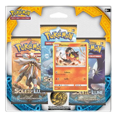 Coffret Pokmon Tripack 3 Boosters - SL1 - Soleil Et Lune - Flamiaou