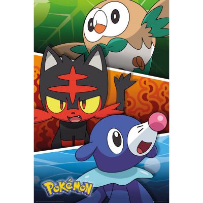 Poster Pokmon Poster Pokemon Soleil Et Lune (sun And Moon) Partenaires Alola