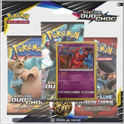 Booster Franais Pokmon Tripack 3 Boosters - SL9 - Soleil Et Lune 9 - Duo de Choc - Deoxys