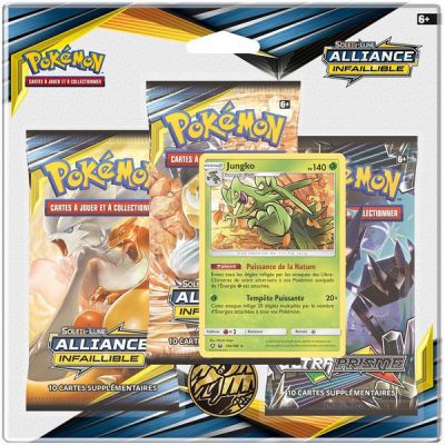 Booster Franais Pokmon Tripack 3 Boosters - SL10 - Soleil Et Lune 10 - Alliance Infaillible - Jungko