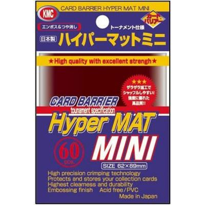 Protges Cartes Format JAP  Kmc - Mini Red Hyper Mat (Rouge & Matte par 60)