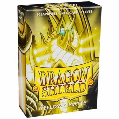 Protges Cartes Format JAP  Dragon Shield Sleeves Mini Matte - Yellow - Jaune - par 60