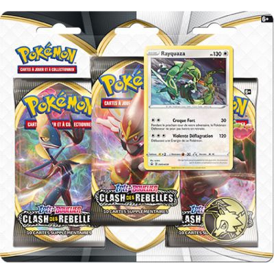 Coffret Pokmon Tripack 3 Boosters - EB02 - pe et Bouclier 2 Clash des Rebelles - Rayquaza