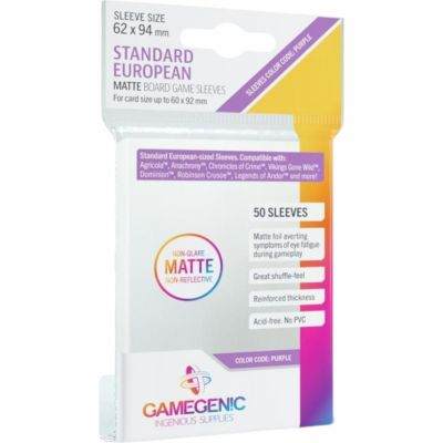 Protges cartes Spciaux  Matte Board Game Sleeves - Standard European (62x94) par 50 Anti-Reflets