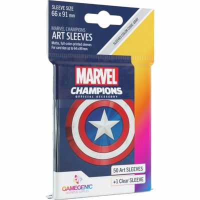 Protges cartes Spciaux  50 Prime Sleeves - 66x91mm Standard Card Game - Marvel Captain America