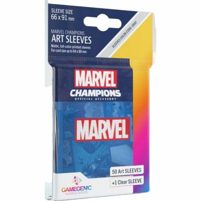 Prot�ges Cartes Standard  50 Prime Sleeves - 66x91mm Standard Card Game - Marvel Champions Bleu