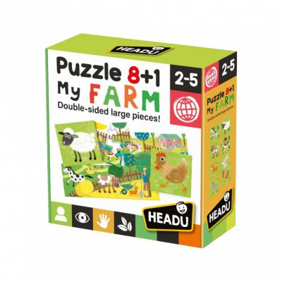 Ludo-Educatif Enfant PUZZLE 8+1 My Farm