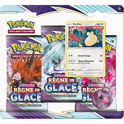 Tripack 3 Boosters Pokmon EB06 - pe et Bouclier 6 Rgne de Glace - Ronflex