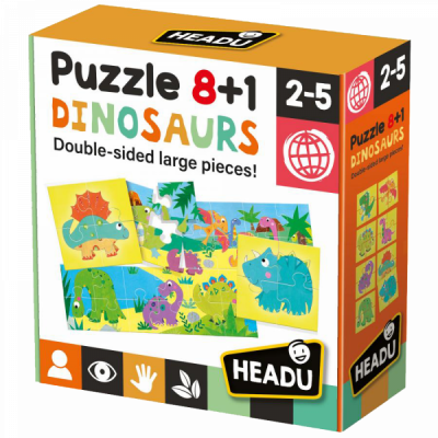 Ludo-Educatif Enfant PUZZLE 8+1 Dinosaurs