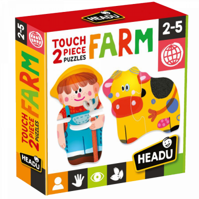 Ludo-Educatif Enfant Touch 2 Pieces Puzzles : Farm