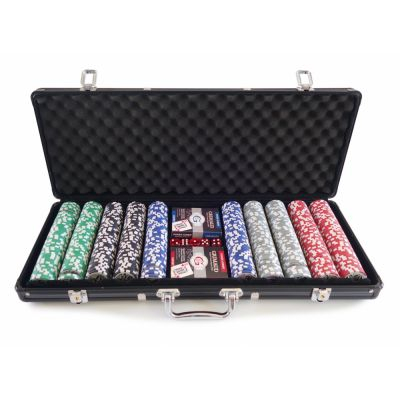 Jeu de Cartes Ambiance Grimaud Expert - Malette Poker Alu Noir 500 Jetons