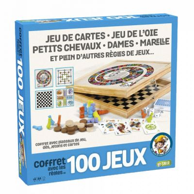 Jeu de Plateau Enfant Coffret 100 Jeux Junior en bois