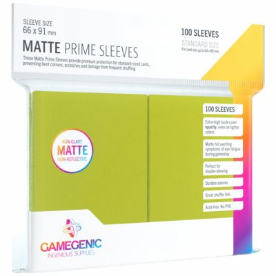 Protges Cartes Standard  100 Pochettes - Prime Matte - Vert Citron