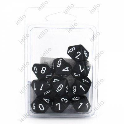 Ds et Gemmes Jeu de Rle set de 10 ds 10 units Noir/Blanc