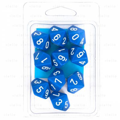 Ds et Gemmes Jeu de Rle set de 10 ds 10 units Bleu/Blanc - CHX 26206