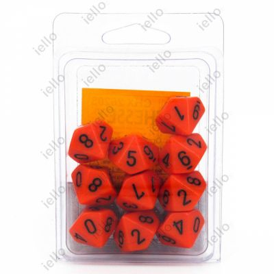 Ds et Gemmes Jeu de Rle set de 10 ds 10 units Orange/Noir