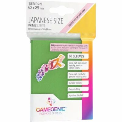Protges Cartes Format JAP  Protge-cartes Gamegenic - 60 Japanese Prime Sleeves - green