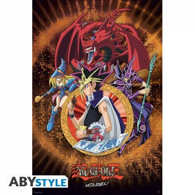 Poster Yu-Gi-Oh! Poster "Yugi, Slifer et Magicien" Roul et film (91.5x61)