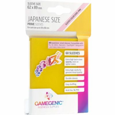 Protèges Cartes Format JAP  Protège-cartes Gamegenic - 60 Japanese Prime Sleeves - Jaune