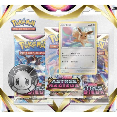 Tripack 3 Boosters Pokmon EB10 - Epe et Bouclier 10 - Astres Radieux - Evoli