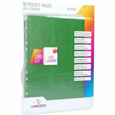 Classeurs et/ou Feuilles  Lot De 10 Feuilles De Classeur - 18 Cases  - Sideload - vert