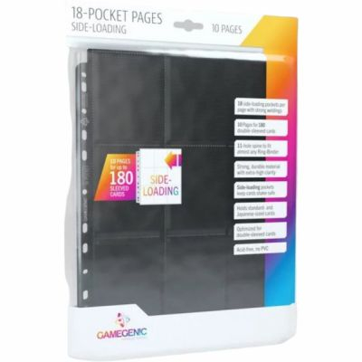 Classeurs et/ou Feuilles  Lot De 10 Feuilles De Classeur - 18 Cases  - Sideload - Noir