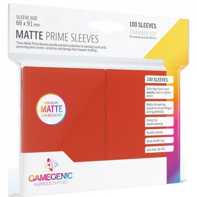 Protèges Cartes Standard  100 Pochettes - Prime Matte - Rouge