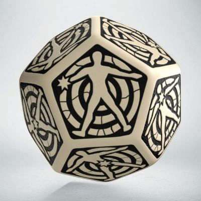 Ds et Gemmes Jeu de Rle D12 de Localisation de Touche - Beige & Blanc