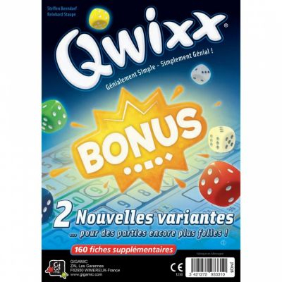 Ds et Gemmes Ambiance Qwixx Bonus (Bloc de Score)