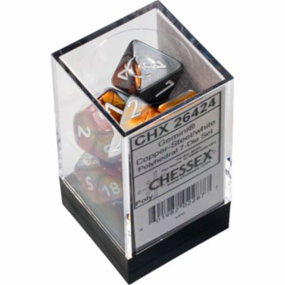 Ds et Gemmes  Chessex - Gemini - Set de 7 ds - Cuivre - Acier/Blanc - CHX26424