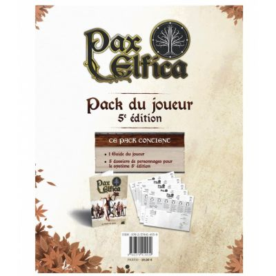 Jeu de Rle Jeu de Rle Pax Elfica - Pack du joueur 5e edition