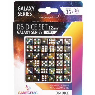 Ds et Gemmes  Galaxy series - Mars - Set de 36 ds de 6