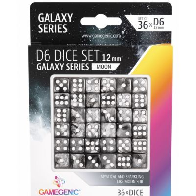 Ds et Gemmes  Galaxy series - Moon - Set de 36 ds de 6