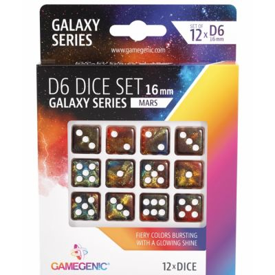Ds et Gemmes  Galaxy series - Mars - Set de 12 ds de 6
