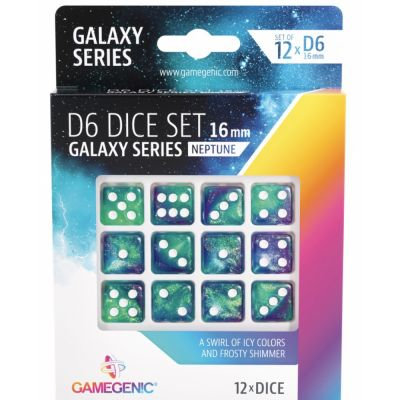 Ds et Gemmes  Galaxy series - Neptune - Set de 12 ds de 6