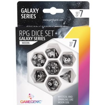 Ds et Gemmes  Galaxy series - Moon - Set de 7 ds JDR