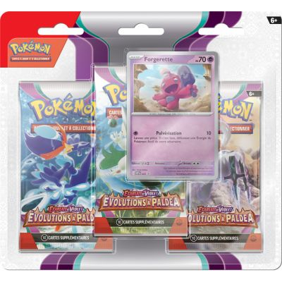 Coffret Pokémon Tripack 3 Boosters - EV02 Ecarlate et Violet - Evolutions à Paldea : Forgerette