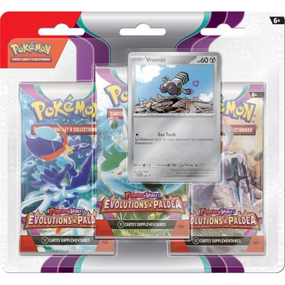 Coffret Pokmon Tripack 3 Boosters - EV02 Ecarlate et Violet - Evolutions  Paldea : Vrombi