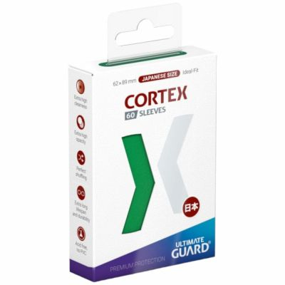 Protges Cartes Format JAP  Cortex - 60 Japanese Sleeves - Vert (Gloss)