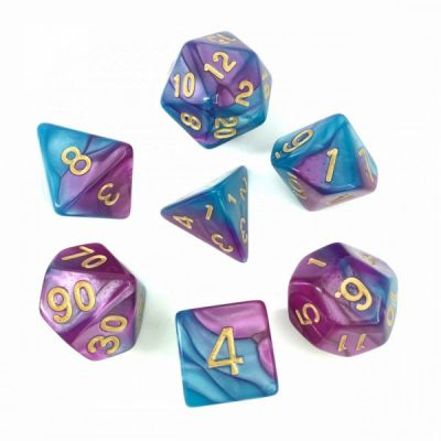 Ds Jeu de Rle Set de 7 ds - Assortiments Jeux de Rles - Fusion violet bleu clair
